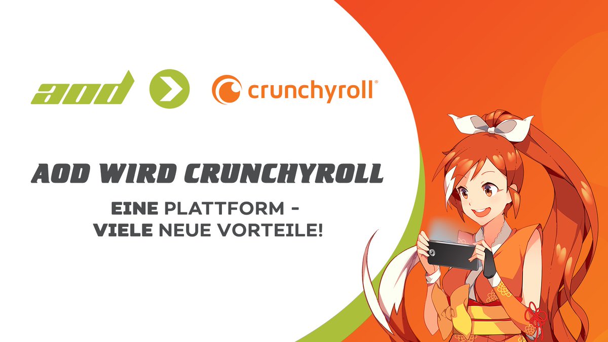 Große Neuigkeiten für AoD!

Anime on Demand findet am 8. Dezember ein neues Zuhause bei Crunchyroll.

Was sich für euch ändert, erfahrt ihr hier▶️
anime-on-demand.de/crunchyroll