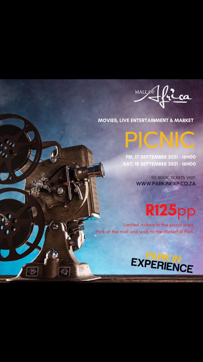 parkinexp's tweet photo. Have you checked out our individual tickets? 

You can buy a picnic ticket for R125, it gives you access to the park, two movies, performance and a live Dj. 

Join us for an afternoon/night out with movie watching, performance, DJs and a night market https://t.co/ruVasX9fRC
