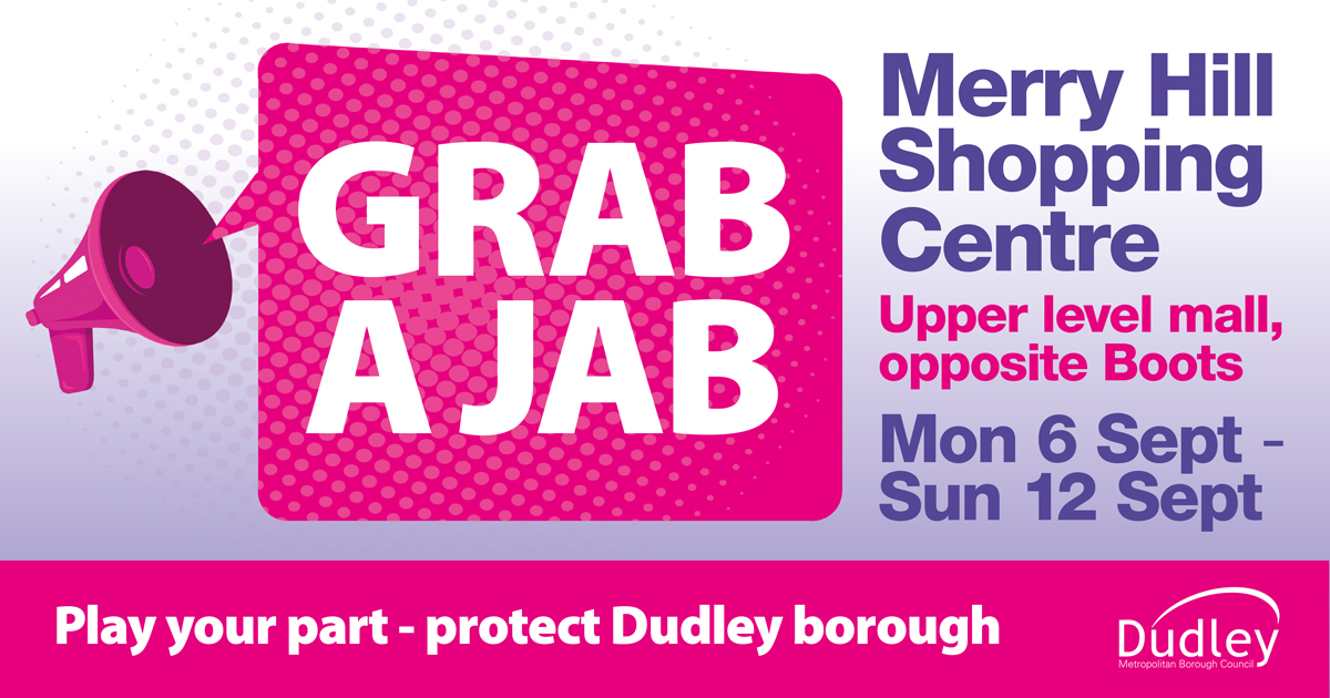 💉 Are you 16+ and haven't received your #Covid19 vaccine? 

📍 Grab a first or second Pfizer jab at Merry Hill Shopping Centre
🗓️ Today – Sun 12 Sept (excluding Sat 11)

There has to be a minimum of eight weeks between your first and second dose.

📲 
blackcountryandwestbirmccg.nhs.uk/your-health-se…