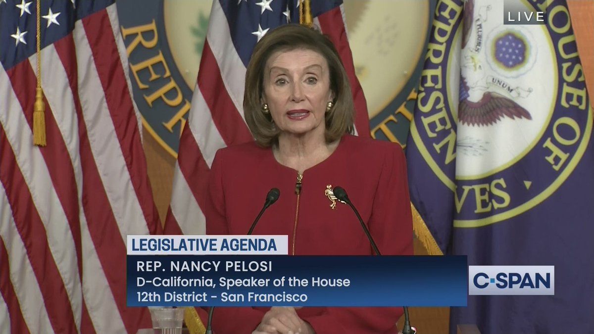 cspan's tweet image. .@SpeakerPelosi weekly news conference - LIVE on C-SPAN c-span.org/video/?514487-…