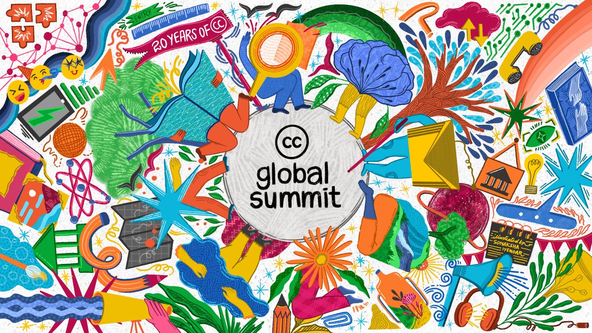 👋It's that time again! 

As we inch closer to the <a href="/CCGlobalSummit/">CC Global Summit</a>🌍(Sept 20 -24), we're excited to showcase this year's awesome artwork illustrated by <a href="/sonakshaiyengar/">Sonaksha</a> (sonaksha.com), licensed CC BY 4.0. 

📣Don't miss out! Register here: bit.ly/3AiGx32