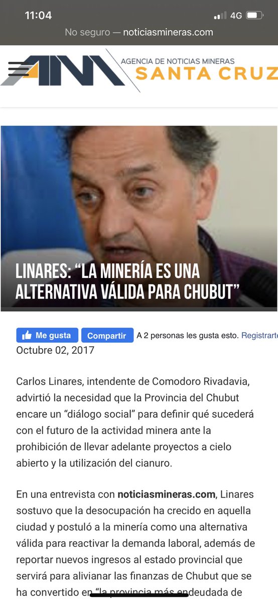 Al final no les podes creer nada. Linares mientras era gobierno avalaba la mineria. Ahora está en contra.