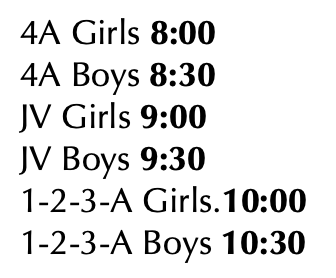 Wamego just moved the start time of Saturday's meet up an hour.  Working on how that affects transportation.  Time schedule attached.