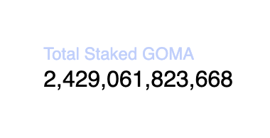 <a href="/AgareumAGR/">Agareum</a> Nearly 2.5T $GOMA staked for $AGR on GOMA.fi 🚀💎🙏
