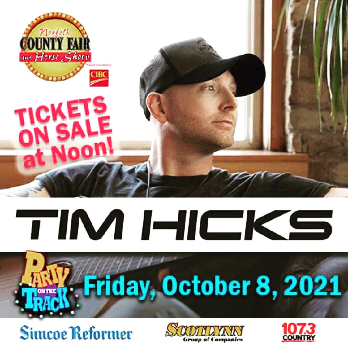 NorfolkFair's tweet photo. We are excited to announce that TIM HICKS will be on stage on Friday, October 8! Tickets go on sale today at noon at https://t.co/F1BcrqJcDn. This is a 19+ event. @timhicksmusic https://t.co/1si3czVAUi