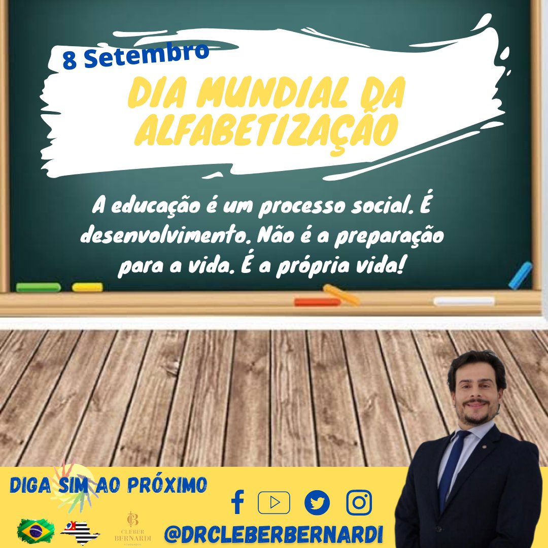 cleberbernardi's tweet image. 8 Setembro, Dia Mundial da Alfabetização
Parabéns ao profissionais e aos pais que atuam na alfabetização de nossas crianças e adultos. 
#alfabetizar #profissionaisdaeducaçao #alfabetizapovo #educaçao #professores #professora #pedagogia #alfabetização #educaçãoinfa #letramento