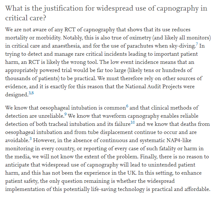 Why use capnography in EVERY PATIENT in ICU?

Worth remembering it's role here is as an AIRWAY monitor (a monitor of here-&amp;-now-ventilation)

Many who fail to understand its value mistake it as primarily a respiratory monitor

With <a href="/RussottoVin/">Vincenzo Russotto</a>

sciencedirect.com/science/articl…