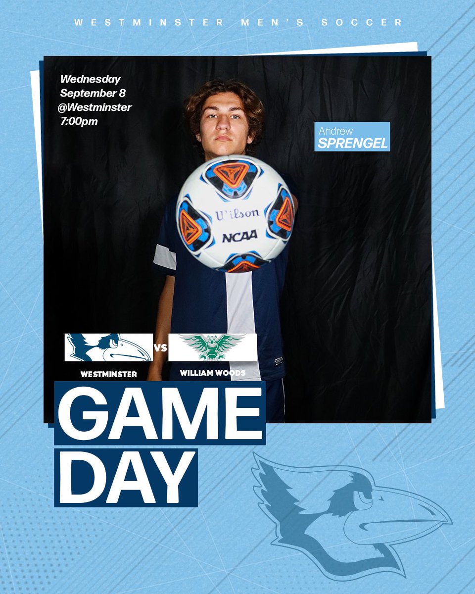 WestminsterAthletics (@wc_bluejays) on Twitter photo It’s Game Day for <a href="/WCMensSoccer/">Westminster Soccer</a>!
🆚@WWU_Owls
📍Blue Jay Field at
Kent and Judith Mueller Stadium
⌚️7:00 pm
📺 youtu.be/R9cj7mSc2sA
#BlueJayNation #LetsFly #CrossTownRivalry It’s Game Day for <a href="/WCMensSoccer/">Westminster Soccer</a>!
🆚@WWU_Owls
📍Blue Jay Field at
Kent and Judith Mueller Stadium
⌚️7:00 pm
📺 youtu.be/R9cj7mSc2sA
#BlueJayNation #LetsFly #CrossTownRivalry