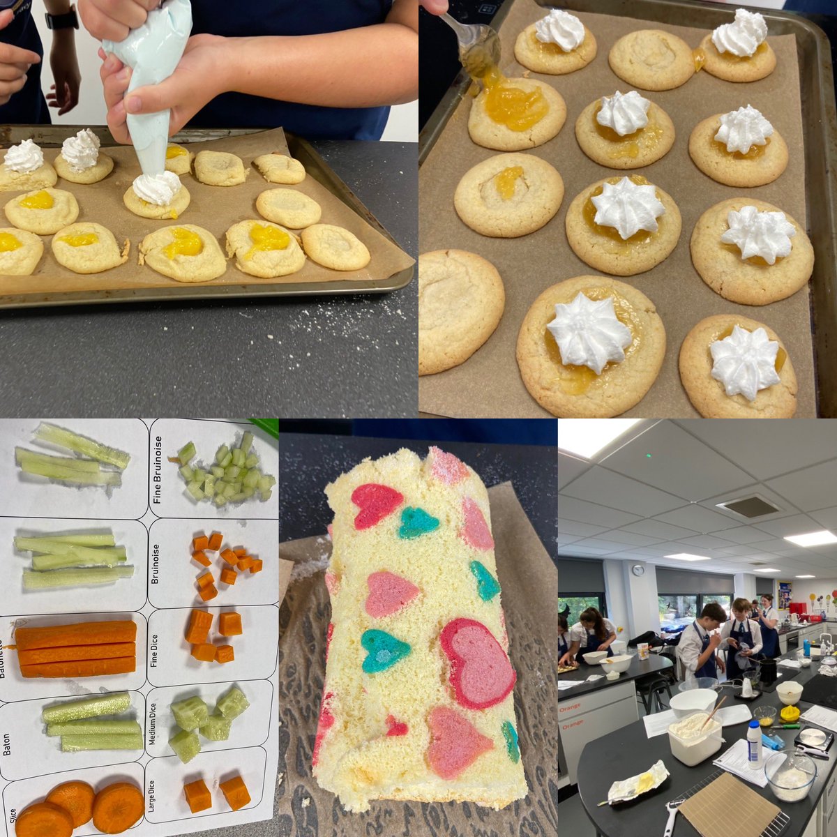 It’s been AMAZING to have students back and cooking in F1 this week!! 👏🏼🥰👌🏼 #bake #cookies #swissroll #vegetableprep @TGS_Food