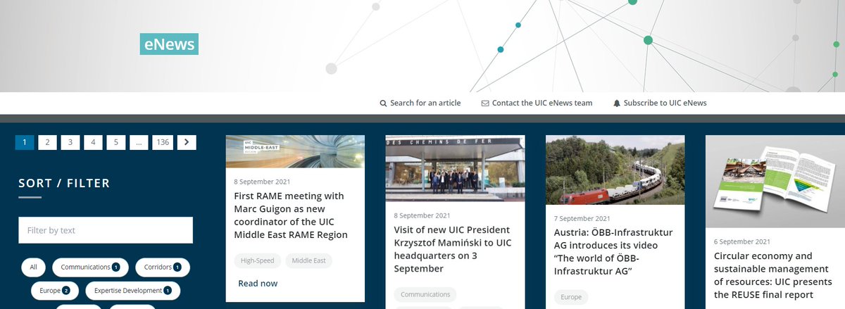 [#rail News] Read the latest articles in UIC eNews on 
the UIC Middle-East Region, the visit of the new UIC President Krzysztof Mamiński <a href="/PKP_SA/">PKP S.A.</a>  and the #EUYearofRail
Read more:
uic.org/com/enews/