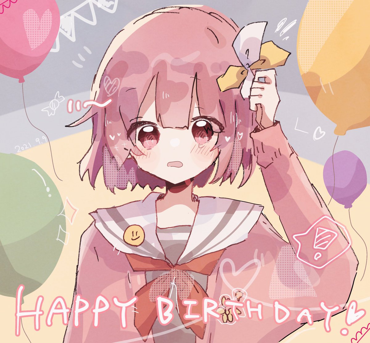 鳳えむ「🎀🍬 #鳳えむ誕生祭2021 #prsk_FA 

えむちゃんお誕生日おめで」|ぽめ。のイラスト