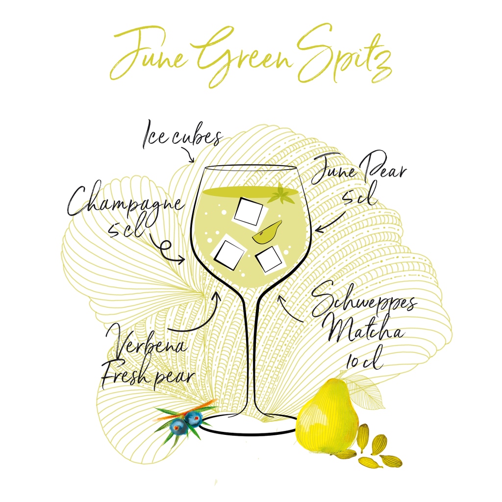 JuneGinLiqueur's tweet photo. Want to sparkle for your friends? Why not treat them to a June Green Spritz - just add June Pear and champagne to a glass full of ice, top up with Schweppes Matcha and serve!
⁠
#junebygvine #foreverinsummer #JuneGin #JuneRoyalPear #Junewildpeach https://t.co/rER19tlfM8