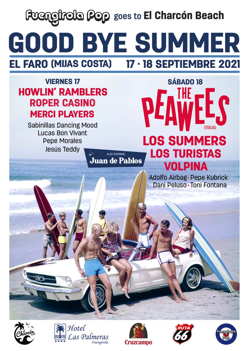 Poco más de una semana para despedir el #Verano en la #GoodByeSummer2021 que celebraremos en #ElCharcónBeach (El Faro, Mijas-Costa). 🌊
¡ÚLTIMAS ENTRADAS Y ABONOS DISPONIBLES!
Más info: entradas.fuengirolapop@gmail.com