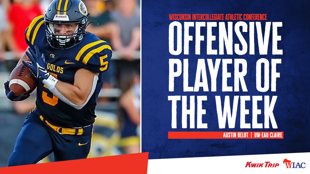 wiacsports's tweet photo. #WIACFB | @UWECblugolds Belot &amp; @UWOshkoshTitans Raddatz and Grant Secure Kwik Trip Football Athlete of the Week Recognition: 
https://t.co/oPQRpHUC6o  #d3fb https://t.co/soZSCVXp2A