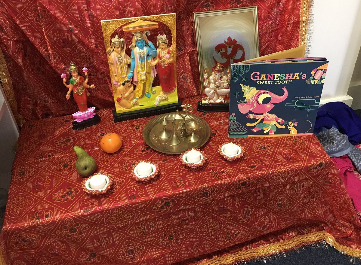 LaxtonJunior's tweet photo. Inspired by @TrueTube’s Charlie and Blue, #LJSYearOne found out how Hindu worship uses all five senses. We even assembled our own shrine! Can you spot anything you might see, hear, smell, taste or touch? #LJSRE #LoveofLearning #CharlieandBlue https://t.co/4IklMasZWg
