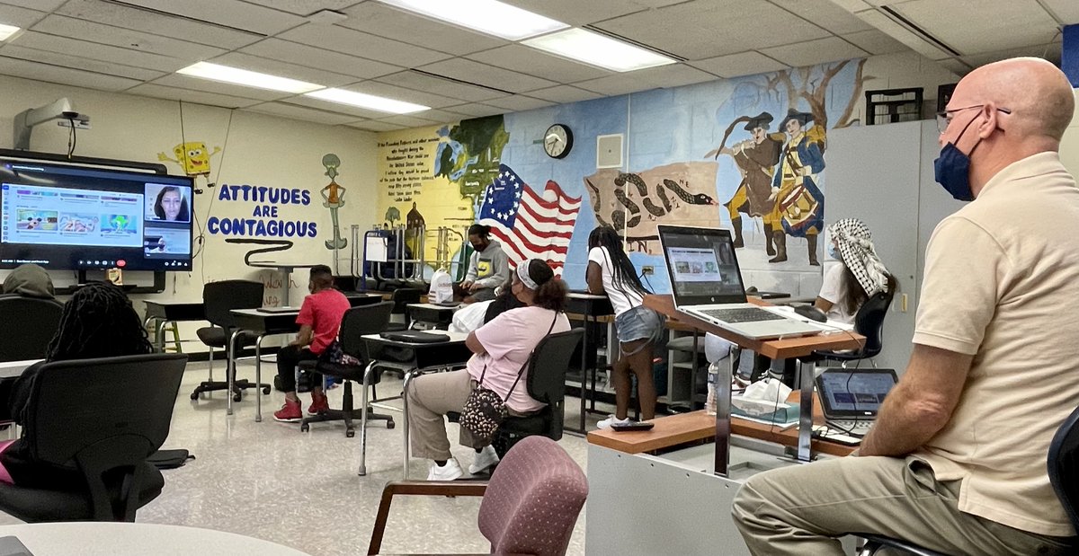 FPMS_D91's tweet photo. 7th Grade Social Studies classes Google Chat with team members at https://t.co/zTvHHkGz8p in the San Franciso Bay area. #D91Learns #WeareFPD91 #FPD91proud #D91Connects https://t.co/1MgXyBcFfA