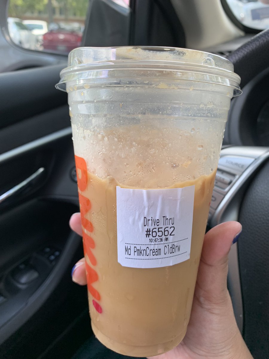 mandapanda1590's tweet photo. Pumpkin cream cold brew and bacon avocado toast 😋😋 thanks for breakfast, @dunkindonuts https://t.co/gqxdWIyFGn