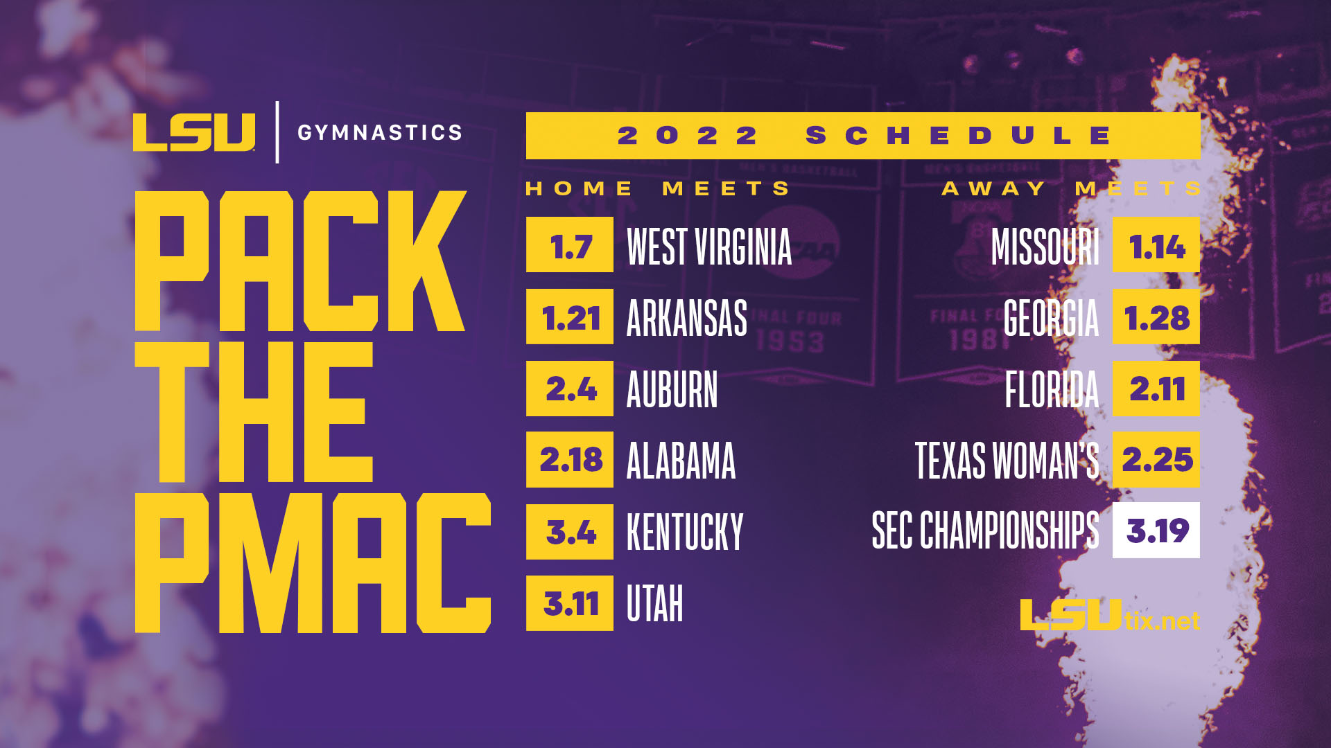 Utah Gymnastics Schedule 2022 Lsu Gymnastics On Twitter: "It's Finally Time To Announce Our 2022 Schedule,  Which Features Six Meets Inside The Pmac! 🔗Https://T.co/Fjdnz1Brvk  Https://T.co/4Tyxai1Qky" / Twitter