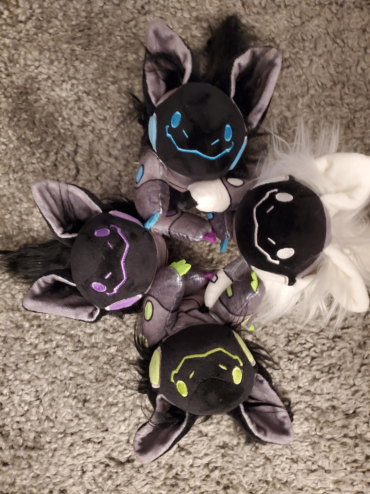 Protogen toy, plush Proto, poseable art doll, protogen