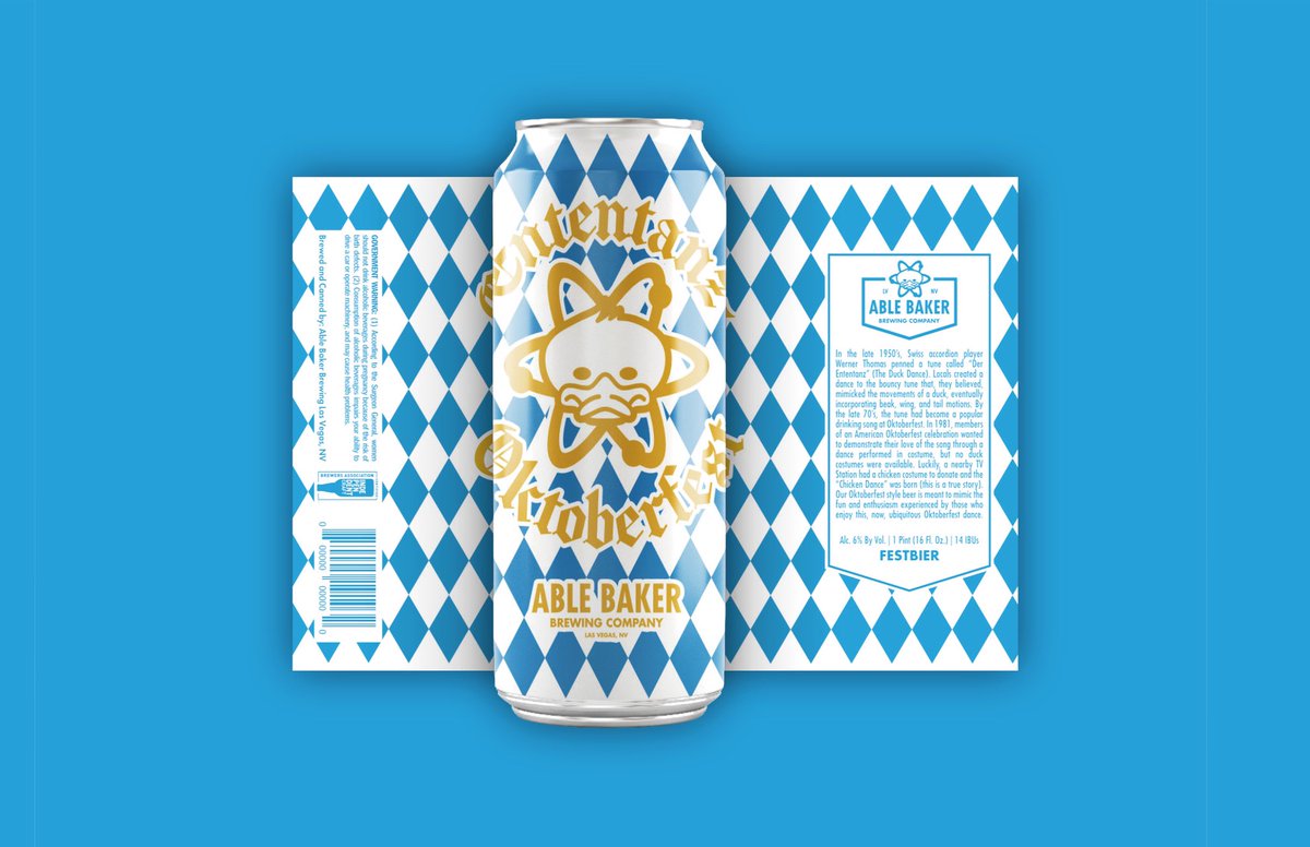 AbleBakerBrewCo's tweet photo. 🍺Break out your Steins!🍺

In exactly 2 weeks (9/22) we’re releasing Ententanz, our Oktoberfest bier! For the first time ever, these will be available in cans 🙌

Prost! 🍻

#ablebakerbrewing #ablebaker #dotheduck #duckyeah #duckingfelicious https://t.co/5c38n0H8ZJ