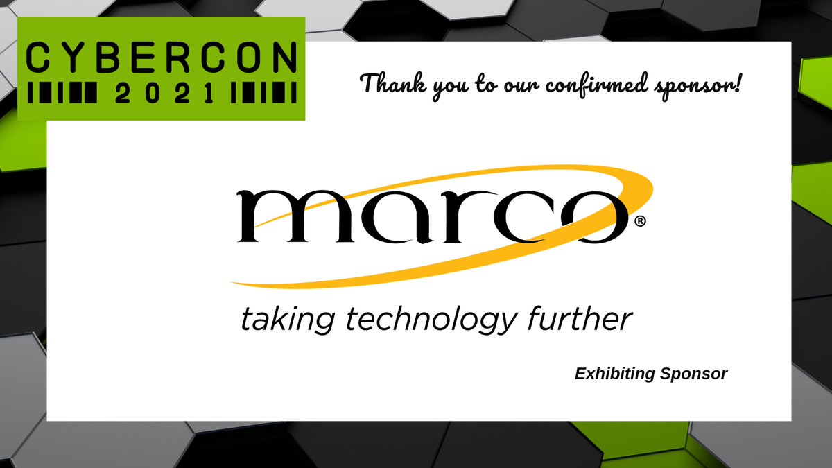 @marcoculture - Thank you for exhibiting and sponsoring at the 2021 Conference! Friends, make sure to check them out online - marconet.com or come and see them in October! #cyberconference #cybersecurity
