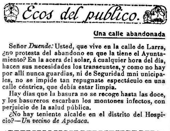 @PodCastizo @madridnube @gmales74 @HOSTALPERSAL @ManuelRevilla57 @madrida360 @InmiMadrid @museoalmudena @Granviademadrid @aariztoy @LaFavoritaCB Carta publicada en 'El Duende' en el mes de enero de 1911.