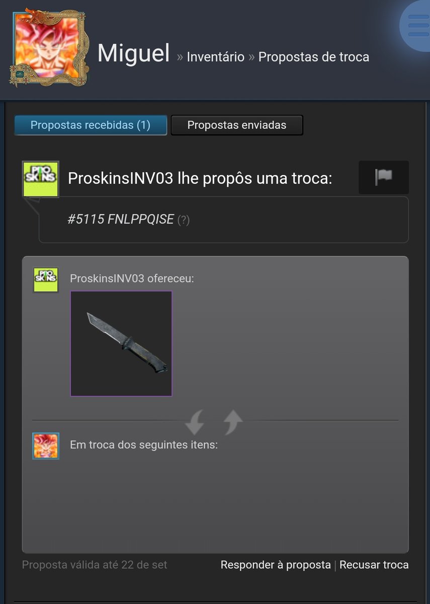 Vlw <a href="/fer/">Fernando Alvarenga</a> <a href="/Boltz/">Ricardo Prass</a> <a href="/ProSkinsGG/">ProSkins.GG</a> minha primeira faquinha ❤️