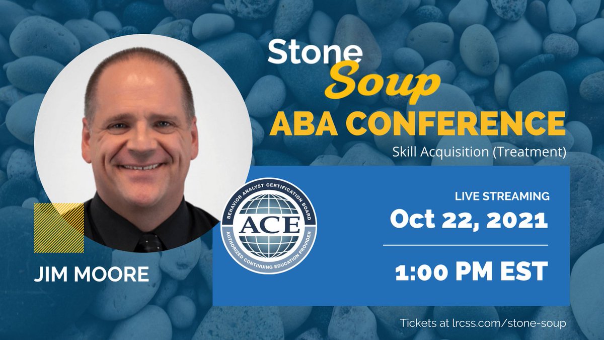 lrcssaba's tweet image. Join Dr. James Moore @ #StoneSoupABA Conference, live streaming Oct. 22nd for his talk on new directions in #skillacquisitiontreatment using #DerivedRelationalResponding &amp;amp; #RelationalFrameTheory.

Tickets @ lrcss.com/stone-soup

#aba #abaconference
#appliedbehavioranalysis