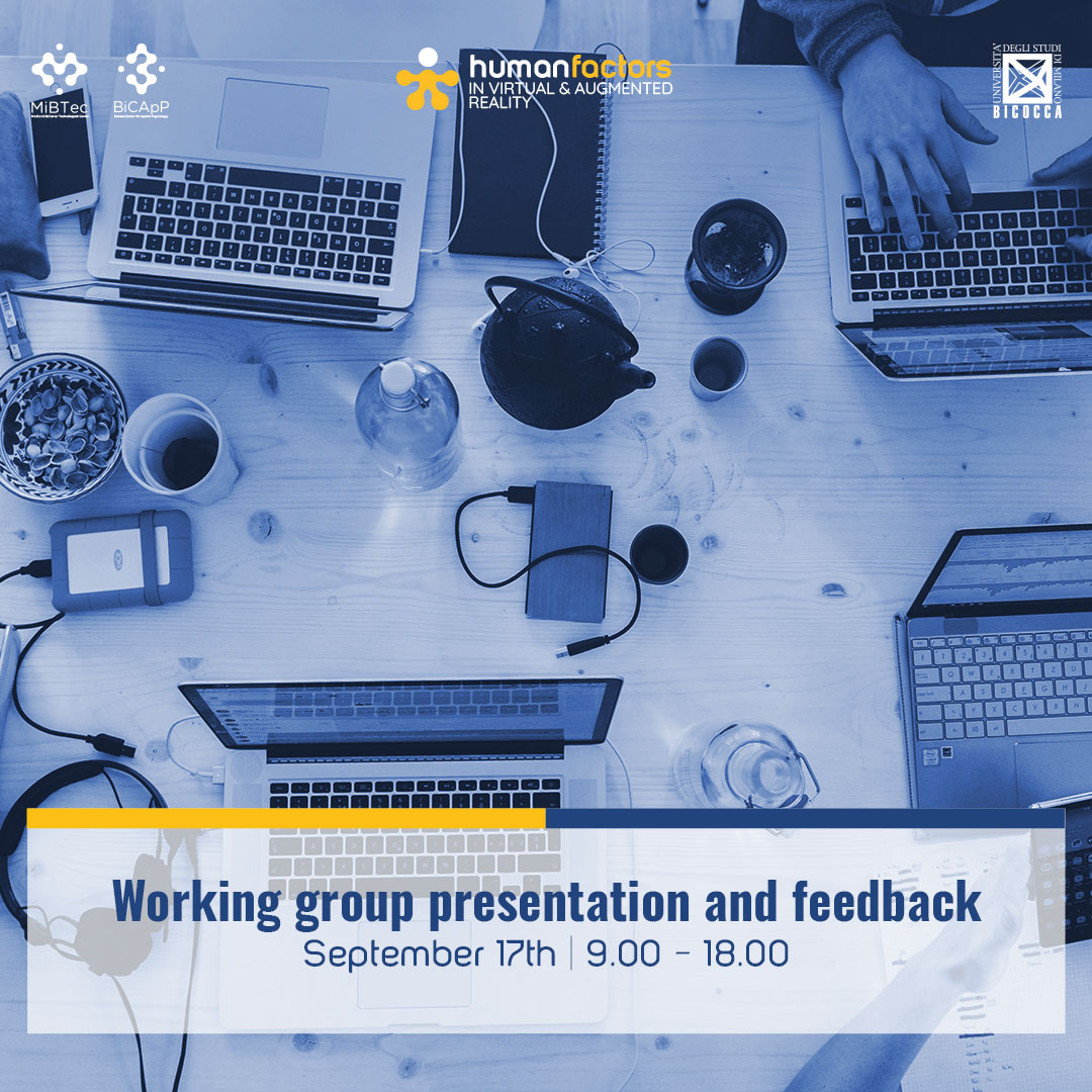 mibtec1's tweet photo. Working group presentation and feedback:  17/09
More info on https://t.co/dbz34QBqTn
@unimib #mibtec #bicapp #unimib #psytechadvancedschool #bicocca #dipartimentopsicologia #vr #ar #mr https://t.co/E1b4ZpPZ6I