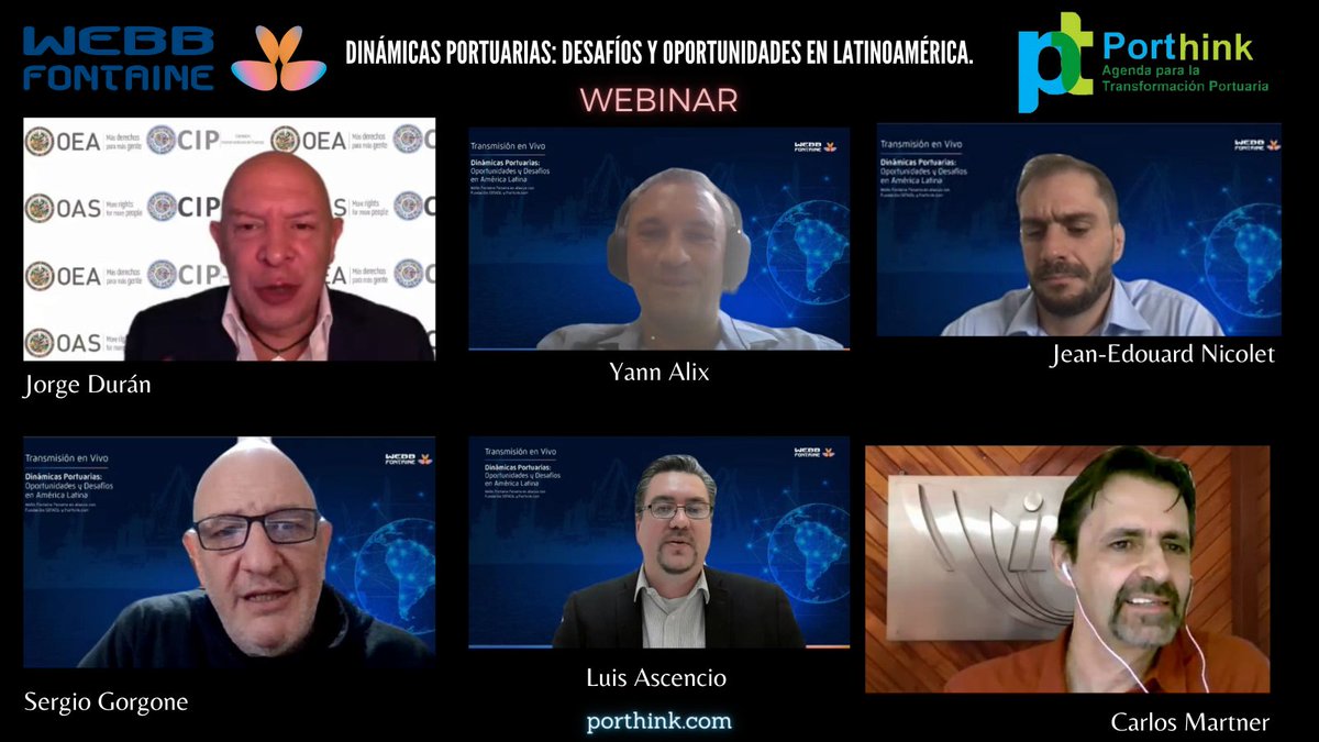 <a href="/Webbfontaine/">Webb Fontaine</a>  junto a la Fundación @SEFACIL iniciaron una serie de seminarios web desde este #8Septiembre 2021 donde se discutió sobre el impacto de la adopción tecnológica en la competitividad, sostenibilidad y gestión en puertos y comercio exterior latinoamericanos.

#Porthink