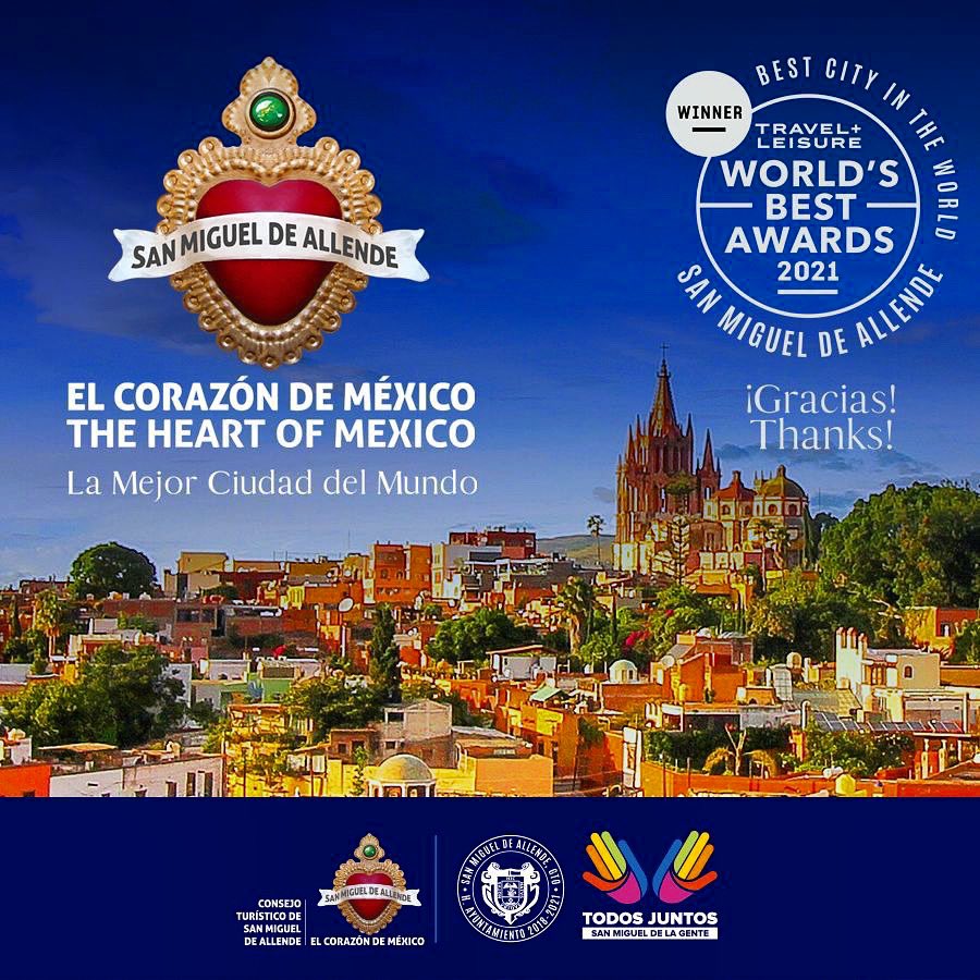 Congratulations to @turismo_sma As THE TOP CITY ON 2021  @TravelLeisure’s WORLD’S BEST AWARDS! 

The renowned Artistic City also ranked on Mexico’s Top City in Annual Readers’ Survey. 
 
travelandleisure.com/worlds-best/ci…

#ElCorazóndeMéxico 

#BestCitySMA #TLWorldsBest #ENroute_client