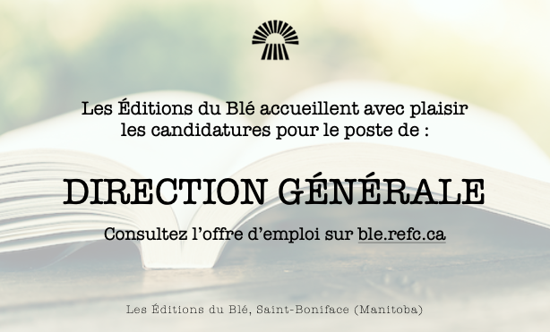 Poste de direction générale à pourvoir aux Éditions du Blé - mailchi.mp/e43cb158d32c/p…