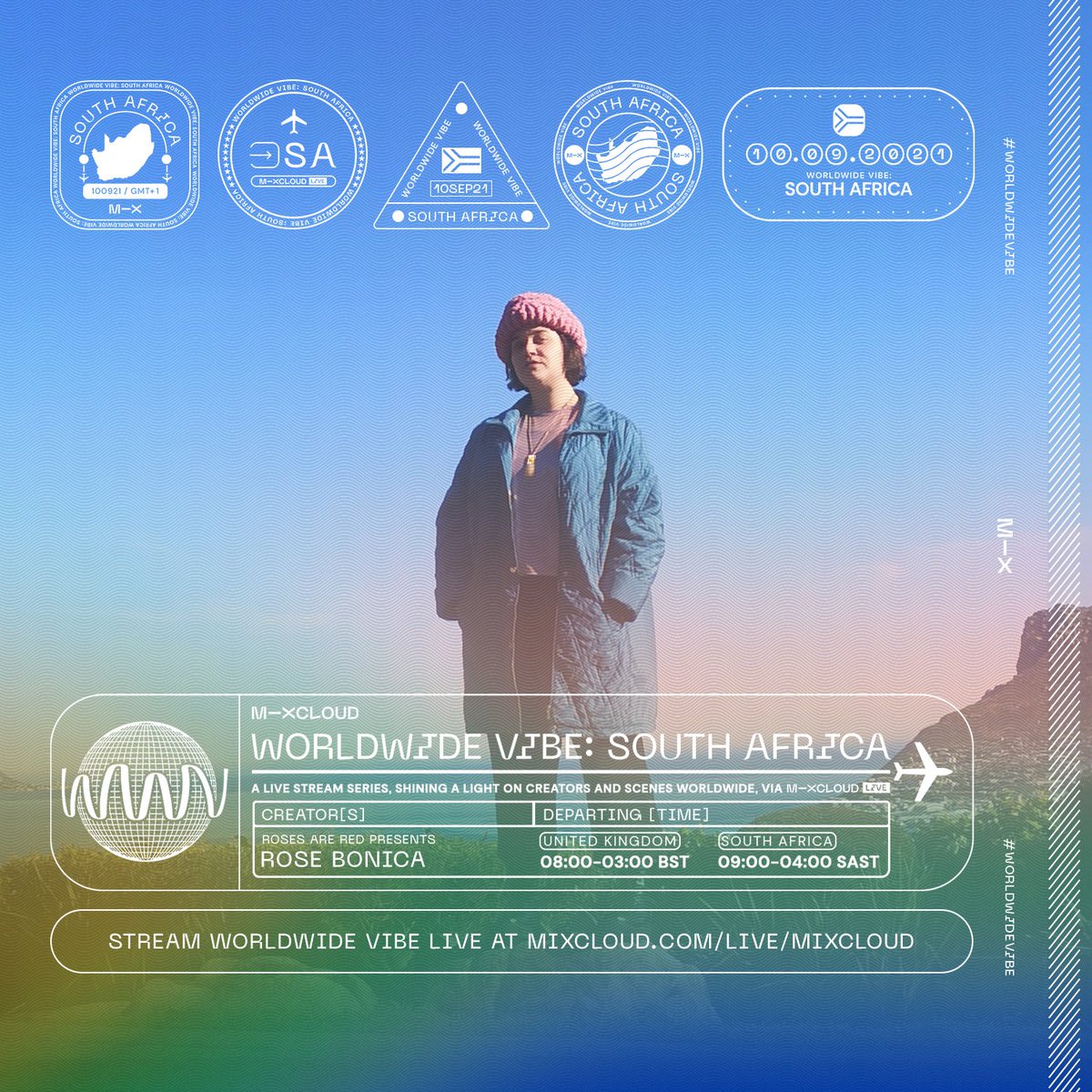 mixcloud's tweet photo. #WorldwideVibe 🌐🇿🇦 South Africa 

Champions of South African underground artists Roses Are Red present a live broadcast ft  @DeepAztec_, Ray Bennett and @rosebonica 🔥 Expect some of the rarest cuts!

Fri 10 Sep
12am (Sat) SAST / 11pm BST / 6pm EDT
https://t.co/53huy6YNO6 https://t.co/bVxbjqMvBr