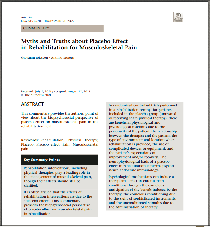 PhysioMeScience's tweet photo. Myths and Truths about Placebo Effect in Rehabilitation for Musculoskeletal Pain

👀👀👇👇

https://t.co/lcoAOeIZkR https://t.co/wD1achSDSr
