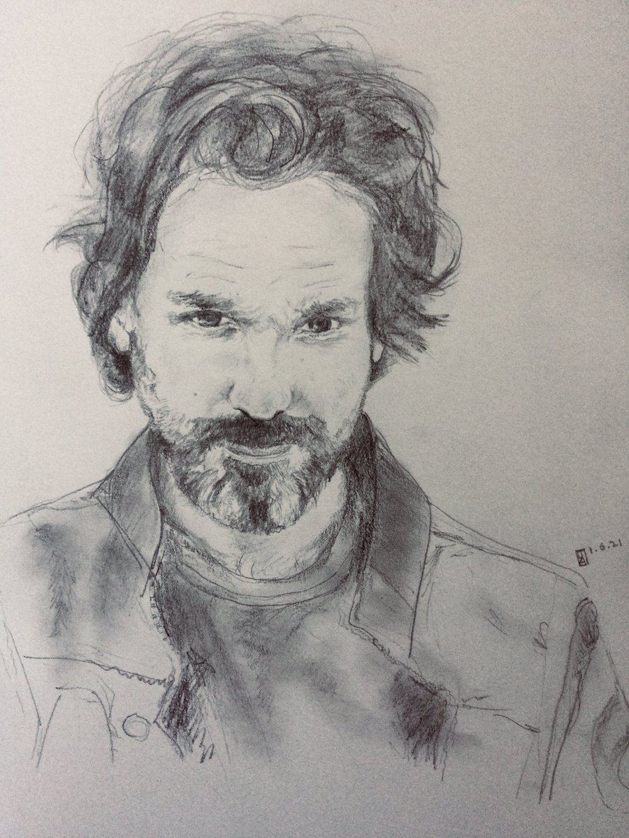 A pencil drawing of Santiago Cabrera as Cris Rios from Star Trek Picard