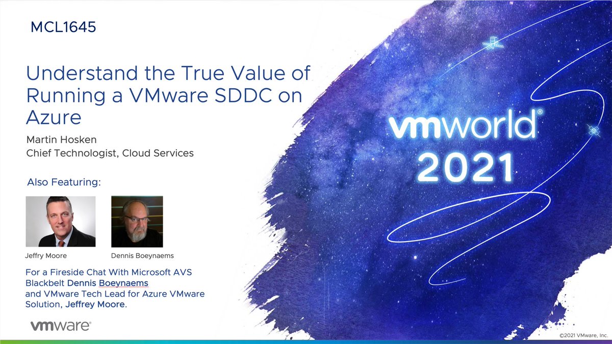Contributed today sharing experiences and providing insights into #AzureVMwaresolution participating in a session which will air as part of #VMworld2021 in October coming a screen near you.