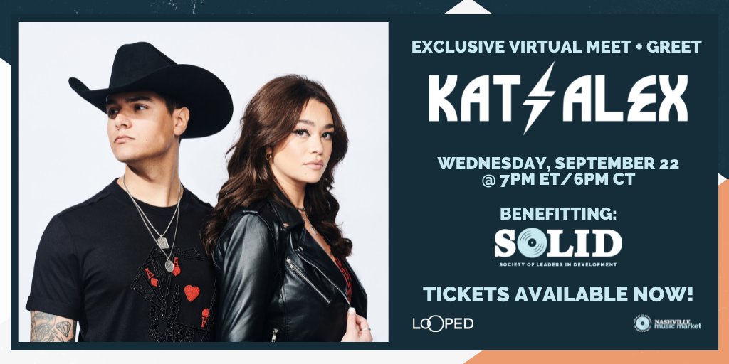 solidmusicmkt's tweet photo. Who wants to meet new Latin Country duo Kat &amp; Alex?! Tickets now available for an exclusive virtual meet + greet with the duo + take virtual selfies with them and get a video of your call to keep! Buy tickets here: https://t.co/efERZPDjuM https://t.co/c5VYFYKhbd