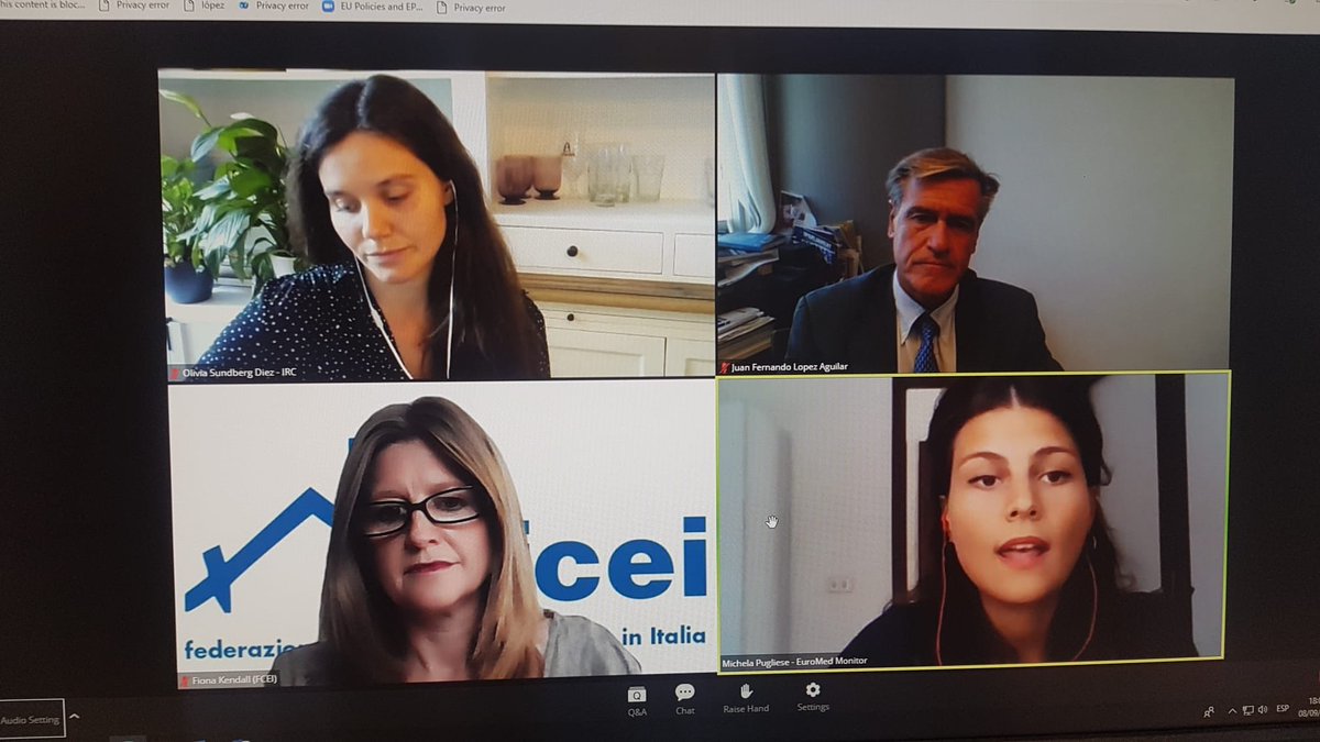 Timely&Passionate Webinar,EuroMed:'Towards EU Safe&Legal Channels for Asylum Seekers'.Honoured to make the fase for LegalPathways, HumanitarianCorridors& HumanitarianVisas, Relocations&Resettlement+Family Reunifications, against Trafficking business, from ParlEur,Brux,Sept 8 2021
