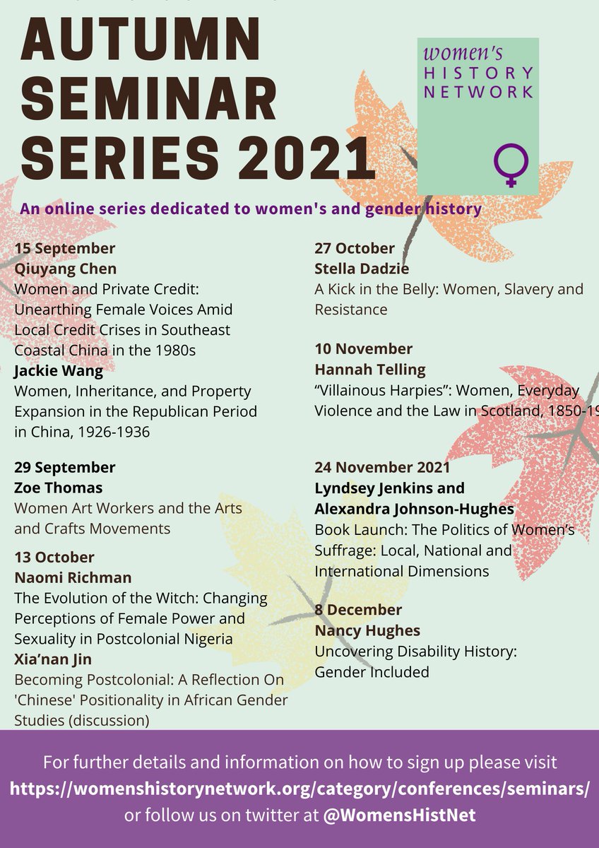 WomensHistNet's tweet photo. Full Autumn programme😀: https://t.co/WQrg3oIRO5