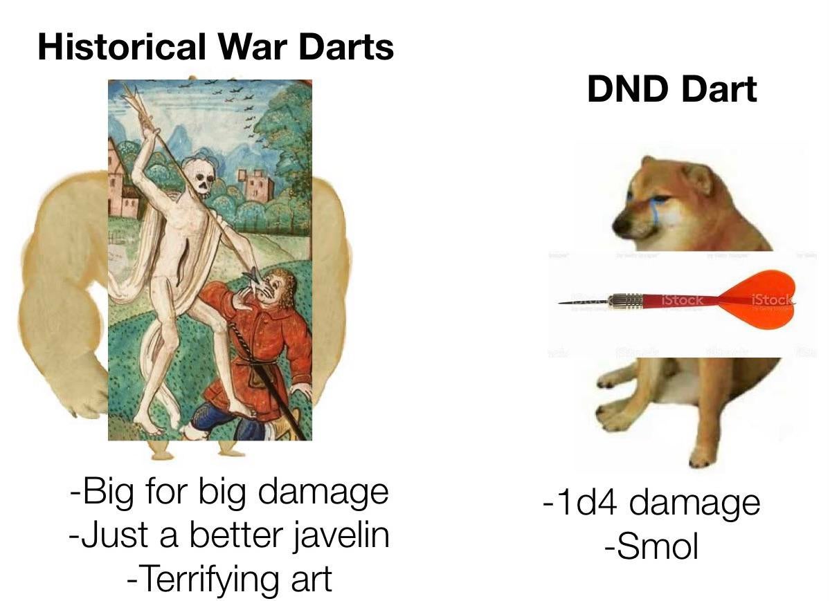 DND Memes on Twitter: "Ranged weapons something idk I play melee exclusively ⚔️⚔️ OddSeraphofMauveTown #dungeonsanddragons #gamenight #dndcharacter #dnd5e #criticalrole #follow https://t.co/lPFUpAwbkG" Twitter