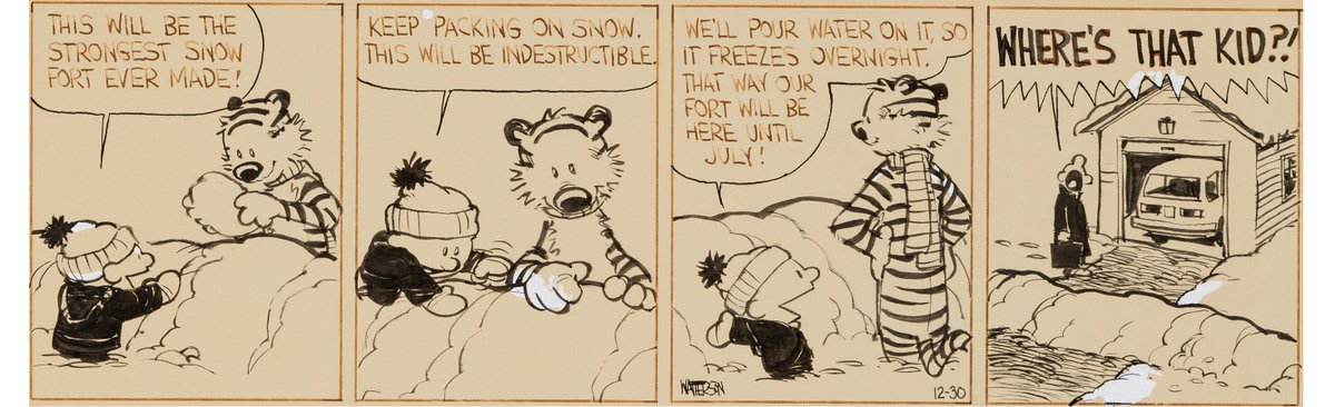 HeritageAuction's tweet photo. #HERITAGELIVE: You seldom see an original #CalvinandHobbes daily strip at auction. So it should not surprise that this 1987 work by #BillWatterson just realized $132,000 after intense bidding. https://t.co/bbjq9DoLrr
#HeritageAuctions #HAcomics https://t.co/jHyg3AzWbR