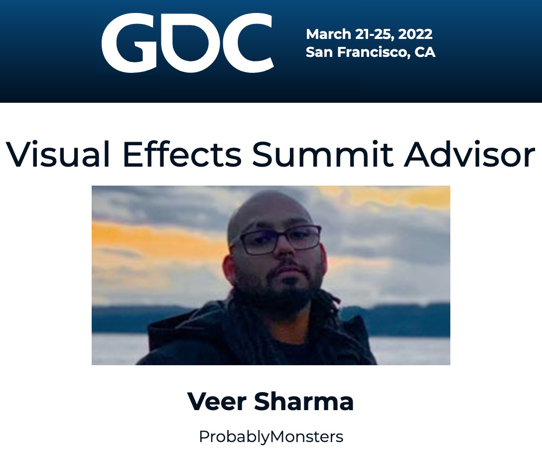 Excited to share I’ll be helping organize the VFX summit for GDC ‘22! If you’ve got some ideas for talks related to realtime VFX, please submit at: bit.ly/3jREsWz If you have any questions feel free to DM me or email at: veerfx3d@gmail.com #VFX #gamedev #gdc #realtimevfx