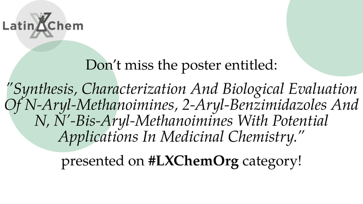 <a href="/Mina88577247/">Brigitte👨🏻‍🔬⚗️🧪</a>, your poster submitted to #LatinXChem2021 has been accepted for presentation in the #LXChemOrg category. After the deadline, we'll let you know the registration number and further details. See you on Sept 20!