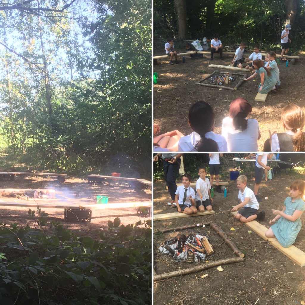 Year 5 were learning about making fires with Mrs Rook in the school woodland today!  They also learned that Vegan marshmallows toast really well!!