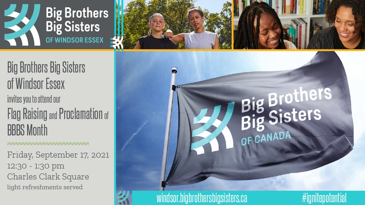 BBBS_WE's tweet image. Please join us on Sept 17 as we raise our flag to commemorate BBBS Month. Come celebrate what we do and learn about how we can do it better with your help! bit.ly/bbbsmonth #ignitepotential