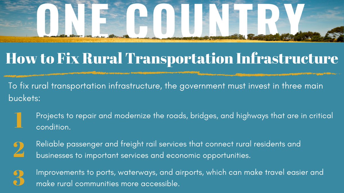 _OneCountry_'s tweet photo. TODAY: One Country released our second #RuralRoadmap on the importance of fully funding rural transportation projects and addressing long-standing infrastructure issues in #RuralAmerica. 🛣 Read it here: https://t.co/zYLhFPmBEw https://t.co/GPdZ8dZ8iM
