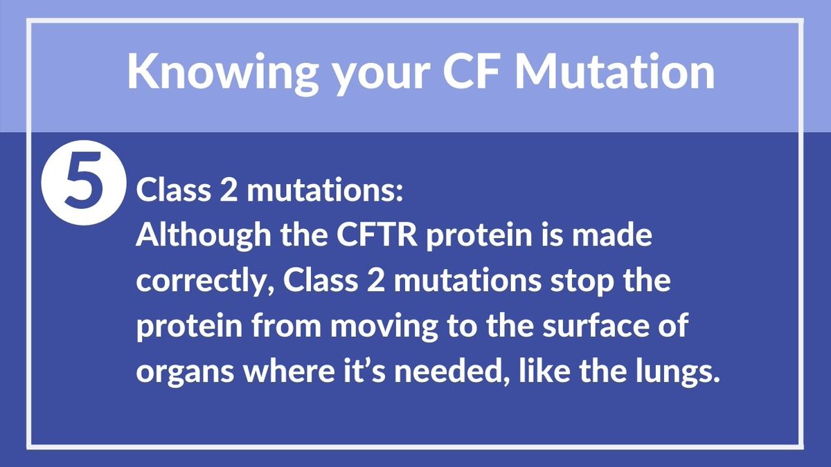 Knowing your CF mutation: Knowing your mutations is important because it affects which treatments will work for you and which won’t. 
#CF #CysticFibrosis bit.ly/3ovVEkq