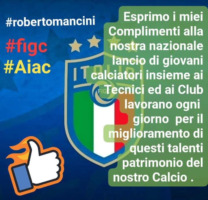 #assoallenatori  #aiac  #FIGC  #RobertoMancini #settoretecnico #clubcalcio    #StaffTecnico #legacalcio #LegaPro #nazionaleitalianadicalcio #LND   #settoregiovanile  #giovanitalenticalcio #calciatori   ... Lascia il tuo Like o Commento.