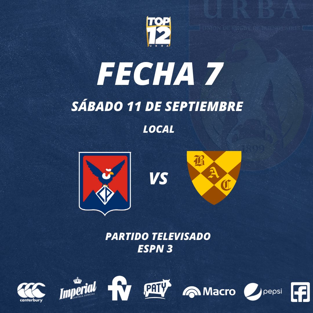 La fecha 7 del Top 12 🔴🔵 se disputará vs Belgrano Athletic en casa

⚠️ Protocolos:

-Únicamente público local, máximo 1000 personas 
-Uso obligatorio de barbijo y distanciamiento social 
-Tribunas Clausuradas

¡VAMOS ROJO!

#ClubPucara #Rugby #Top12 #Urba