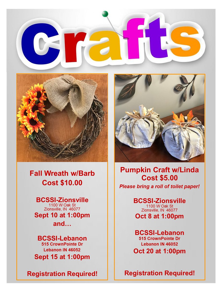Check out these fall fun crafts we have planned for you!!!
#fallcrafts🍁